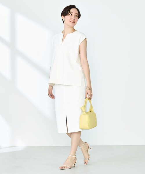 NOLLEY’S Sophi(ノーリーズソフィ)の「《セットアップ対応》マルチファンクションキーネックプルオーバーカットソー(Tシャツ/カットソー・レディース・ブラック/オフホワイト・38)」の6枚目の写真