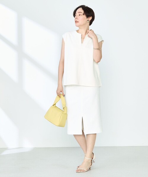 NOLLEY’S Sophi(ノーリーズソフィ)の「《セットアップ対応》マルチファンクションキーネックプルオーバーカットソー(Tシャツ/カットソー・レディース・ブラック/オフホワイト・38)」の7枚目の写真