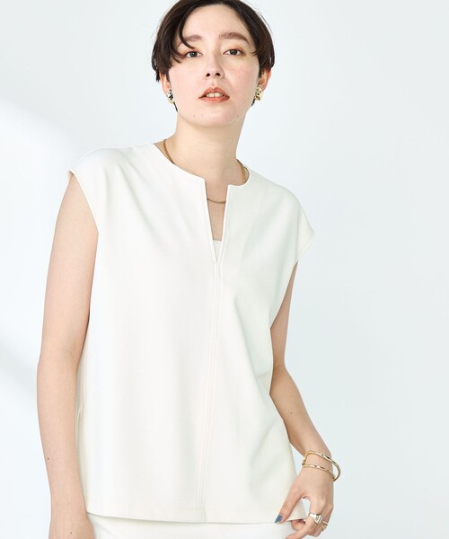 NOLLEY’S Sophi(ノーリーズソフィ)の「《セットアップ対応》マルチファンクションキーネックプルオーバーカットソー(Tシャツ/カットソー・レディース・ブラック/オフホワイト・38)」の12枚目の写真