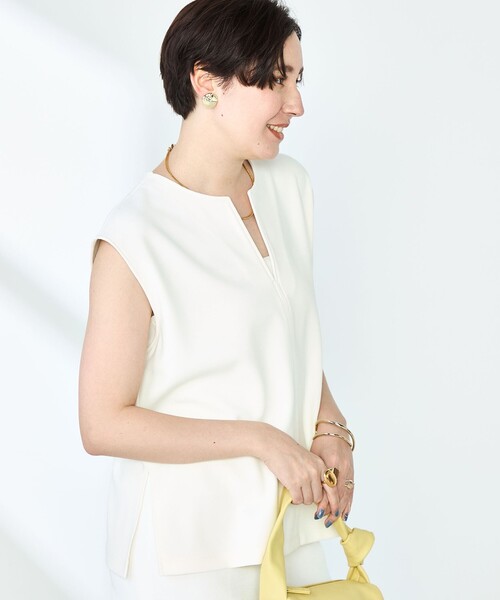 NOLLEY’S Sophi(ノーリーズソフィ)の「《セットアップ対応》マルチファンクションキーネックプルオーバーカットソー(Tシャツ/カットソー・レディース・ブラック/オフホワイト・38)」の13枚目の写真