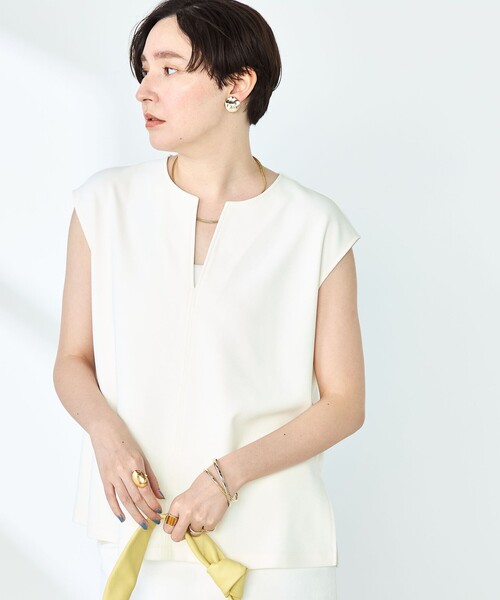 NOLLEY’S Sophi(ノーリーズソフィ)の「《セットアップ対応》マルチファンクションキーネックプルオーバーカットソー(Tシャツ/カットソー・レディース・ブラック/オフホワイト・38)」の15枚目の写真