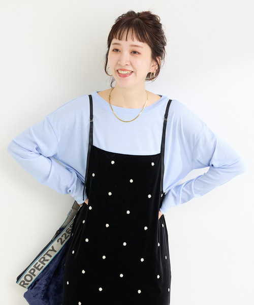 B.C STOCK(ベーセーストック)の「《追加》ウォッシャブル / スラブシアーロンTEE(Tシャツ/カットソー・レディース・ブラック/ブルー/イエロー/ホワイト・FREE)」の4枚目の写真