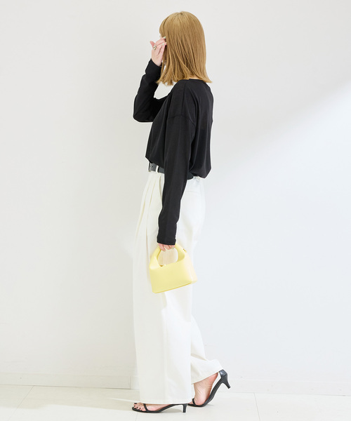 B.C STOCK(ベーセーストック)の「《追加》ウォッシャブル / スラブシアーロンTEE(Tシャツ/カットソー・レディース・ブラック/ブルー/イエロー/ホワイト・FREE)」の12枚目の写真