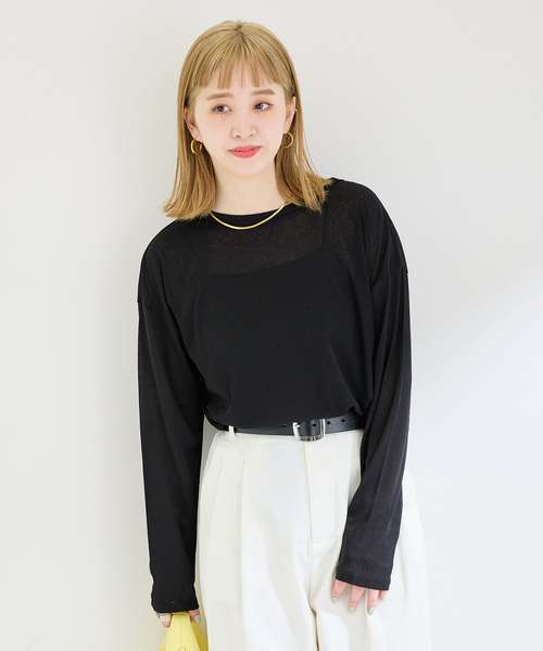 B.C STOCK(ベーセーストック)の「《追加》ウォッシャブル / スラブシアーロンTEE(Tシャツ/カットソー・レディース・ブラック/ブルー/イエロー/ホワイト・FREE)」の15枚目の写真