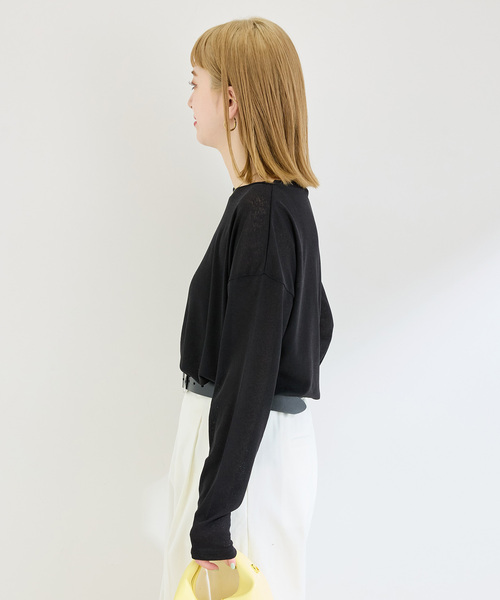B.C STOCK(ベーセーストック)の「《追加》ウォッシャブル / スラブシアーロンTEE(Tシャツ/カットソー・レディース・ブラック/ブルー/イエロー/ホワイト・FREE)」の16枚目の写真