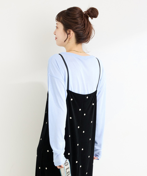 B.C STOCK(ベーセーストック)の「《追加》ウォッシャブル / スラブシアーロンTEE(Tシャツ/カットソー・レディース・ブラック/ブルー/イエロー/ホワイト・FREE)」の5枚目の写真