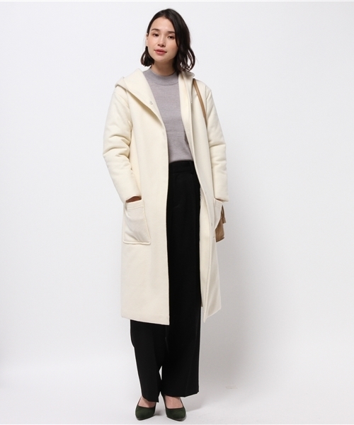 SHIPS for women(シップスフォーウィメン)の「フード中綿ロングコート◇(その他アウター・レディース・ホワイト/グレー/ネイビー・ONE SIZE)」の20枚目の写真