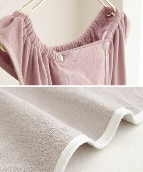 tu-hacci（ツーハッチ）の「拭いて、着て、くるまって。3wayラップタオルワンピース【ミドル丈/ロング丈】（ガウン/バスローブ・レディース・ベージュ系その他/グレイッシュベージュ/スモークピンク/ピンク系その他・L/M）」の16枚目の写真