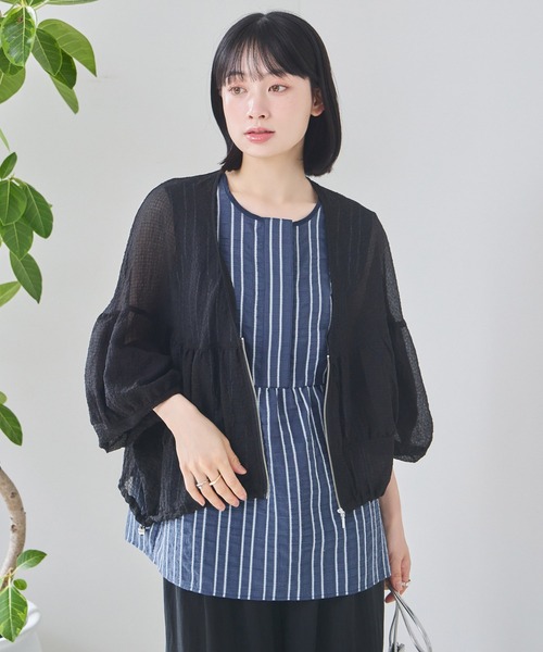 KATHARINE ROSS（キャサリンロス）の「【KATHARINE ROSS】ブライトストライプブラウス（シャツ/ブラウス・レディース・ベージュ/ネイビー・MEDIUM）」の5枚目の写真