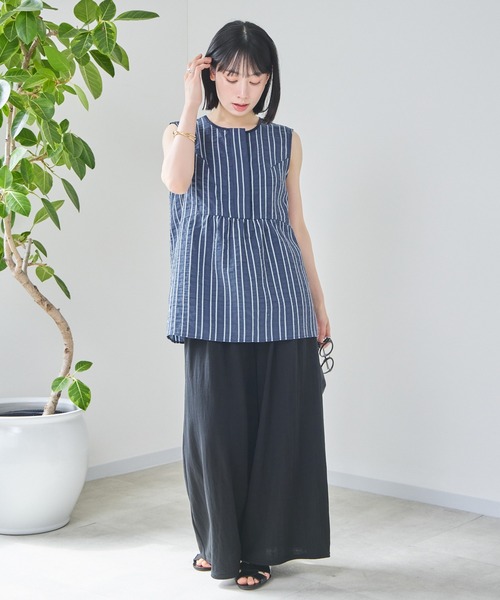 KATHARINE ROSS（キャサリンロス）の「【KATHARINE ROSS】ブライトストライプブラウス（シャツ/ブラウス・レディース・ベージュ/ネイビー・MEDIUM）」の8枚目の写真