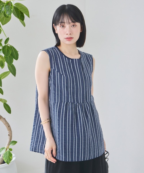 KATHARINE ROSS（キャサリンロス）の「【KATHARINE ROSS】ブライトストライプブラウス（シャツ/ブラウス・レディース・ベージュ/ネイビー・MEDIUM）」の11枚目の写真