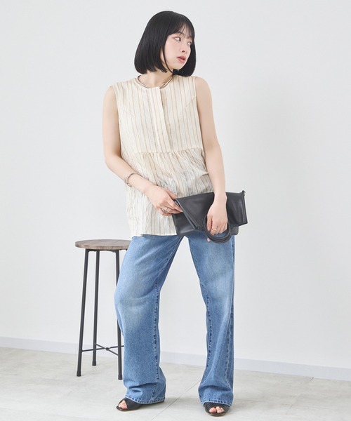 KATHARINE ROSS（キャサリンロス）の「【KATHARINE ROSS】ブライトストライプブラウス（シャツ/ブラウス・レディース・ベージュ/ネイビー・MEDIUM）」の17枚目の写真