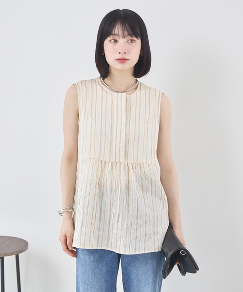 KATHARINE ROSS（キャサリンロス）の「【KATHARINE ROSS】ブライトストライプブラウス（シャツ/ブラウス・レディース・ベージュ/ネイビー・MEDIUM）」の19枚目の写真