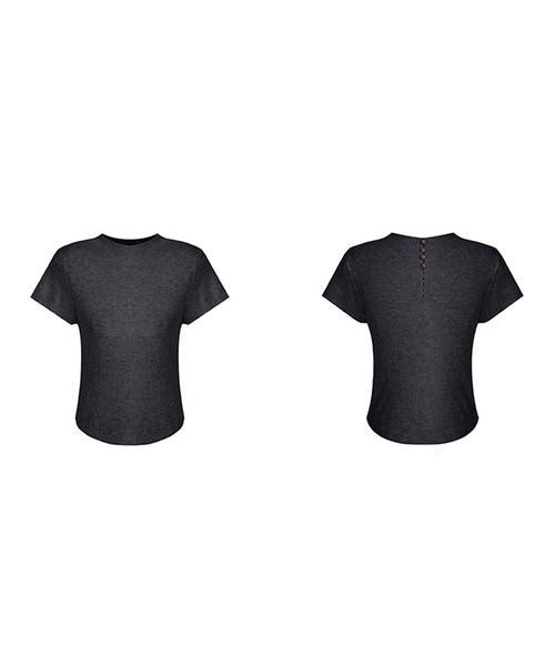 Fano Studios(ファノ ストゥディオズ)の「モックネック ラウンドヘム 半袖リブニットトップス FX25S272【Fano Studios】(Tシャツ/カットソー・レディース・ライトベージュ/チャコール・FREE)」の15枚目の写真