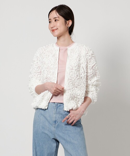23年モデル✨美品 ユナイテッドアローズ シアーブルゾン ライトアウター 白 UNITED ARROWS（ユナイテッドアローズ）の「シアー ブルゾン