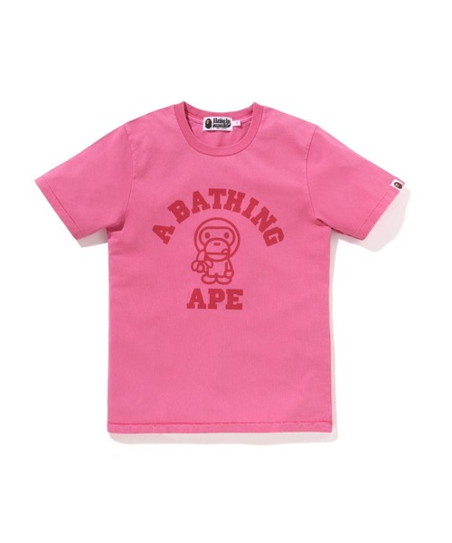 APEE/A BATHIMG APE/チビT/ピンク/Tシャツ/ストリート OVERDYE MILO COLLEGE TEE（Tシャツ/カットソー）｜A BATHING