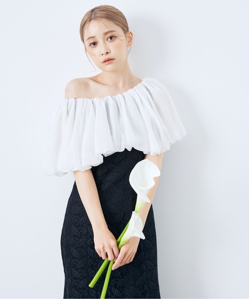 CELEN（セレン）の「《2025新作》【オケージョンドレス/結婚式/お呼ばれ】3WAYオフショルダーマーメイドドレス（ドレス・レディース・ブラック×ホワイト/ブルー系その他・FREE）」の7枚目の写真