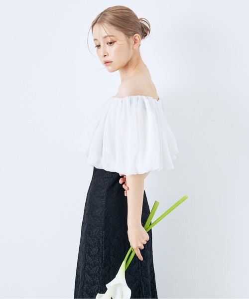 CELEN（セレン）の「《2025新作》【オケージョンドレス/結婚式/お呼ばれ】3WAYオフショルダーマーメイドドレス（ドレス・レディース・ブラック×ホワイト/ブルー系その他・FREE）」の8枚目の写真