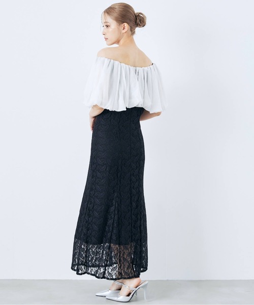 CELEN（セレン）の「《2025新作》【オケージョンドレス/結婚式/お呼ばれ】3WAYオフショルダーマーメイドドレス（ドレス・レディース・ブラック×ホワイト/ブルー系その他・FREE）」の16枚目の写真