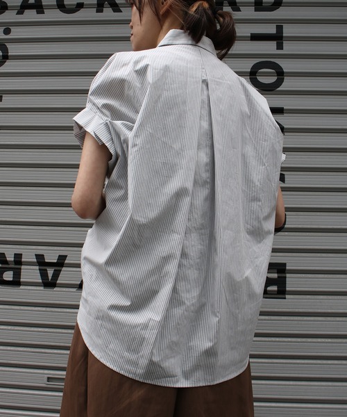 Scrap Book（スクラップブック）の「【Scrap Book】タックスリーブ マルチストライプシャツ（シャツ/ブラウス・レディース・イエロー系その他/グレー系その他・FREE）」の6枚目の写真