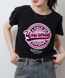 オーバーサイズシルエットショート丈ロゴプリントTシャツ