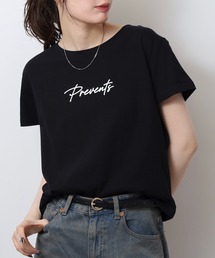 オーバーサイズシルエットショート丈ロゴプリントTシャツ