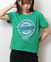 オーバーサイズシルエットショート丈ロゴプリントTシャツ