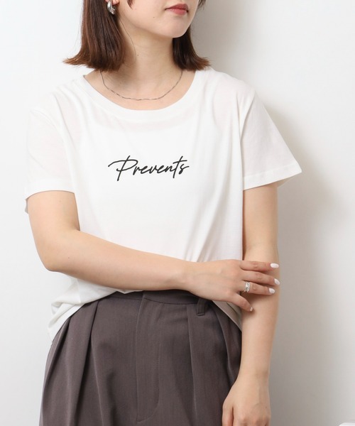 セール】オーバーサイズシルエットショート丈ロゴプリントT