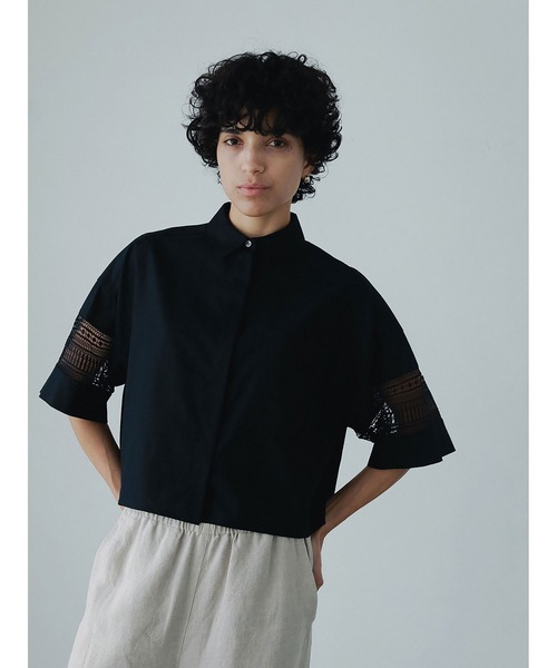 HER. ハー レースコンビショートシャツ レースコンビショートシャツ（シャツ/ブラウス）｜HER.（ハー
