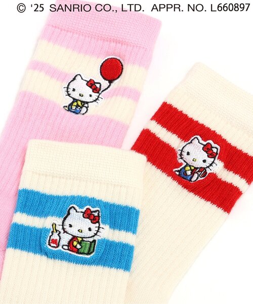 sanrio(サンリオ)の「【ハローキティ】ラインソックス(ソックス/靴下・キッズ・レッド/ブルー/ピンク・18/21/15 )」の7枚目の写真