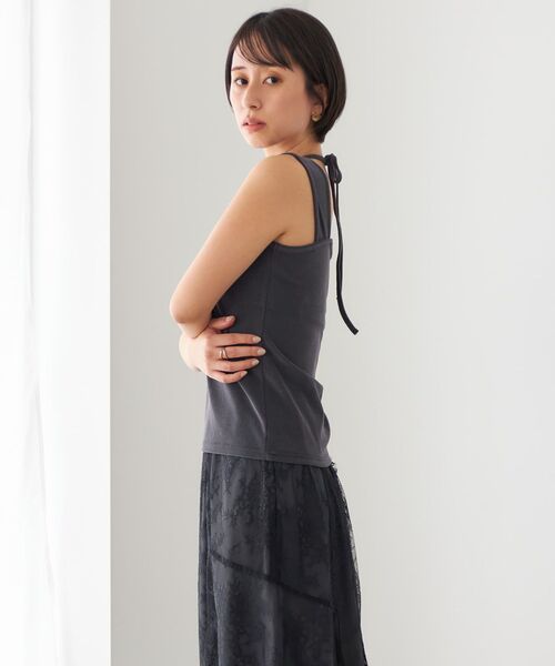 COHINA(コヒナ)の「2WAYパイルスクエアタンク 【低身長・小柄女性】(タンクトップ・レディース・ホワイト/グレー/ブルー・ONE SIZE)」の13枚目の写真