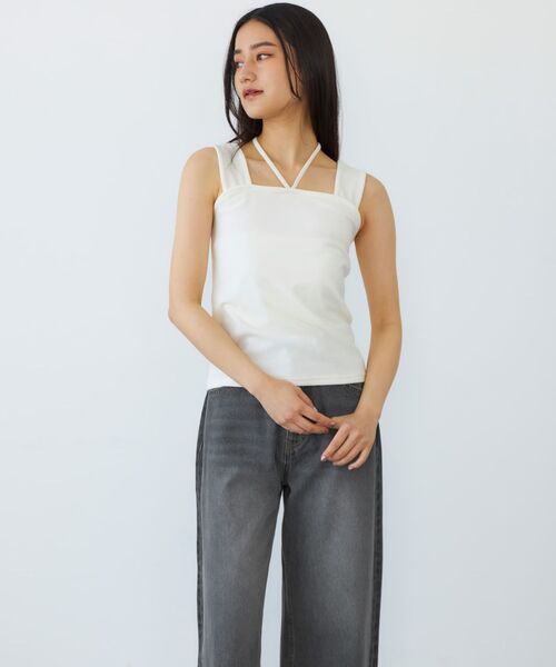 COHINA(コヒナ)の「2WAYパイルスクエアタンク 【低身長・小柄女性】(タンクトップ・レディース・ホワイト/グレー/ブルー・ONE SIZE)」の17枚目の写真