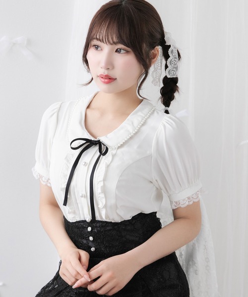 丸襟クラシカルガーリーブラウス【大きいサイズ有り】（シャツ