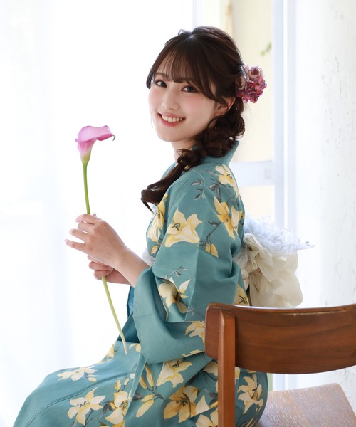 ときめき夏恋浴衣ヘコ帯3点セット（浴衣）｜和なでしこ（ワナデシコ