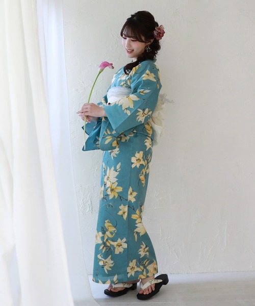 和なでしこ ときめき夏恋浴衣兵児帯2点セット ときめき夏恋浴衣ヘコ帯3点セット（浴衣）｜和なでしこ