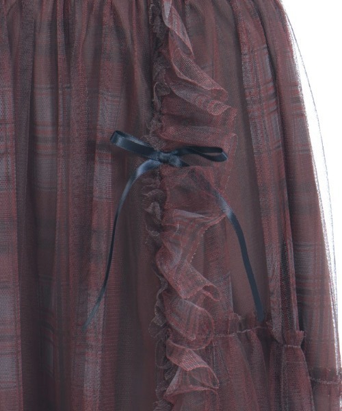 axes femme(アクシーズファム)の「ドロストチェックチュールスカート(スカート・レディース・ブラック/ベージュ/レッド・FREE)」の20枚目の写真