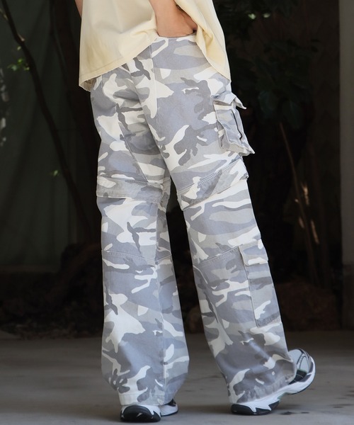 PANQ(パンク)の「PANQ/パンク 2024 WHITECAMO CARGO PANTS カーゴパンツ メンズ 秋物 秋服 2026年秋冬(カーゴパンツ・メンズ・ホワイト・3)」の3枚目の写真