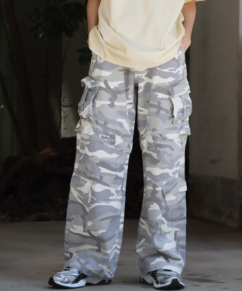 PANQ(パンク)の「PANQ/パンク 2024 WHITECAMO CARGO PANTS カーゴパンツ メンズ 秋物 秋服 2026年秋冬(カーゴパンツ・メンズ・ホワイト・3)」の2枚目の写真