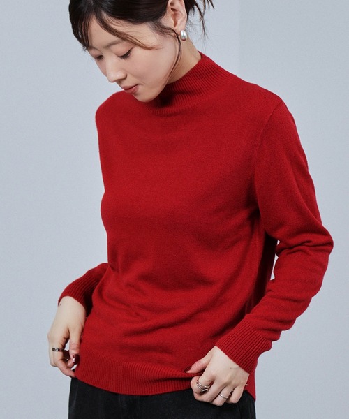 NAVY(ネイビー)の「nAvy カシミヤタッチハイネック(ニット/セーター・レディース・ブラック/グレー/イエロー/グリーン/オレンジ系・M/L)」の6枚目の写真