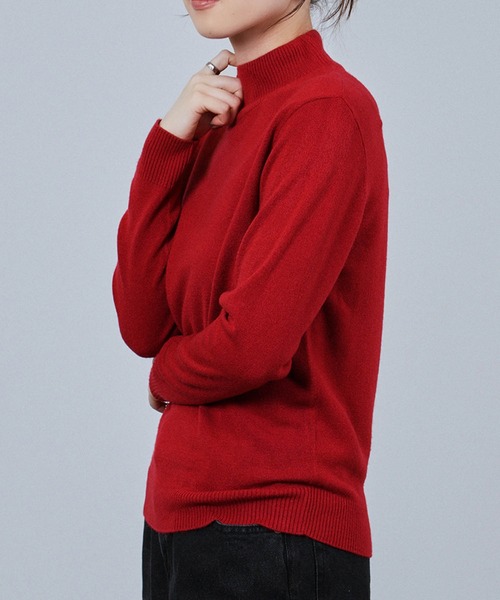 NAVY(ネイビー)の「nAvy カシミヤタッチハイネック(ニット/セーター・レディース・ブラック/グレー/イエロー/グリーン/オレンジ系・M/L)」の7枚目の写真