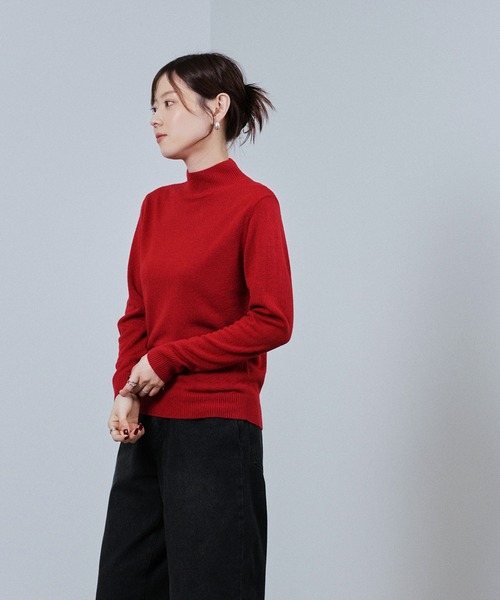 NAVY(ネイビー)の「nAvy カシミヤタッチハイネック(ニット/セーター・レディース・ブラック/グレー/イエロー/グリーン/オレンジ系・M/L)」の9枚目の写真