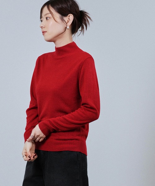 NAVY(ネイビー)の「nAvy カシミヤタッチハイネック(ニット/セーター・レディース・ブラック/グレー/イエロー/グリーン/オレンジ系・M/L)」の10枚目の写真