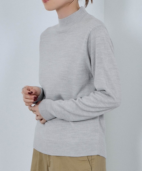 NAVY(ネイビー)の「nAvy カシミヤタッチハイネック(ニット/セーター・レディース・ブラック/グレー/イエロー/グリーン/オレンジ系・M/L)」の12枚目の写真