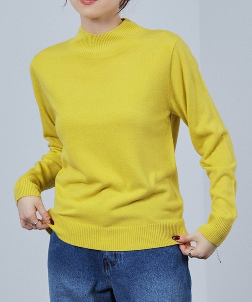 NAVY(ネイビー)の「nAvy カシミヤタッチハイネック(ニット/セーター・レディース・ブラック/グレー/イエロー/グリーン/オレンジ系・M/L)」の15枚目の写真