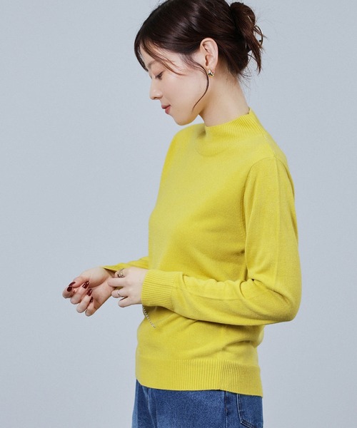 NAVY(ネイビー)の「nAvy カシミヤタッチハイネック(ニット/セーター・レディース・ブラック/グレー/イエロー/グリーン/オレンジ系・M/L)」の16枚目の写真