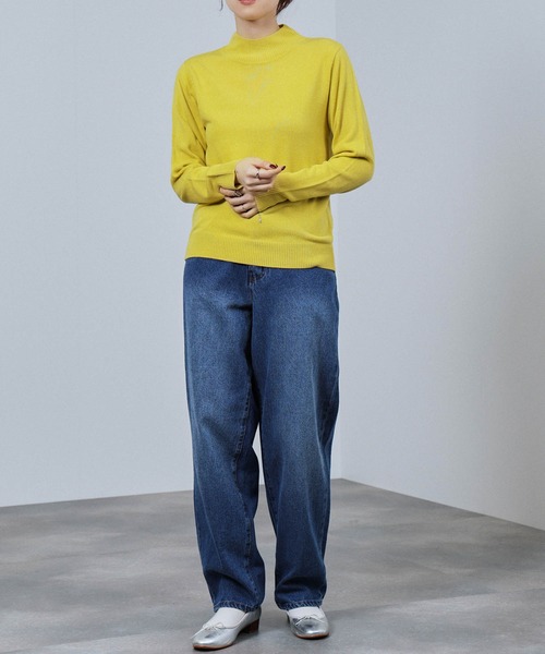 NAVY(ネイビー)の「nAvy カシミヤタッチハイネック(ニット/セーター・レディース・ブラック/グレー/イエロー/グリーン/オレンジ系・M/L)」の17枚目の写真