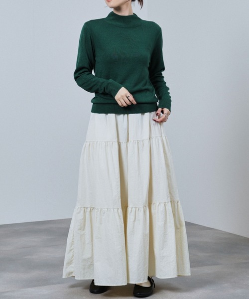 NAVY(ネイビー)の「nAvy カシミヤタッチハイネック(ニット/セーター・レディース・ブラック/グレー/イエロー/グリーン/オレンジ系・M/L)」の22枚目の写真