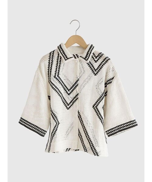 ブラウス シャツ crochet knit shirt レディース セール】Crochet knit shirt（シャツ/ブラウス）｜FIKA