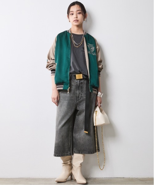 CHIC STYLE(シックスタイル)の「リバーシブルスカジャン<大きいサイズ有>シックスタイル(スカジャン・レディース・オレンジ系/グリーン系・3L/LL/L/M/5L/4L)」の12枚目の写真