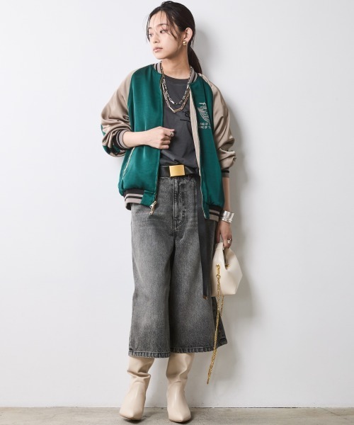 CHIC STYLE(シックスタイル)の「リバーシブルスカジャン<大きいサイズ有>シックスタイル(スカジャン・レディース・オレンジ系/グリーン系・3L/LL/L/M/5L/4L)」の14枚目の写真